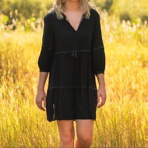 Black Sundress Flowy Dress H&M Size 2